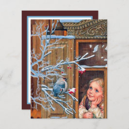 Tarjeta Pequeña Festividad vintage Navidad chica