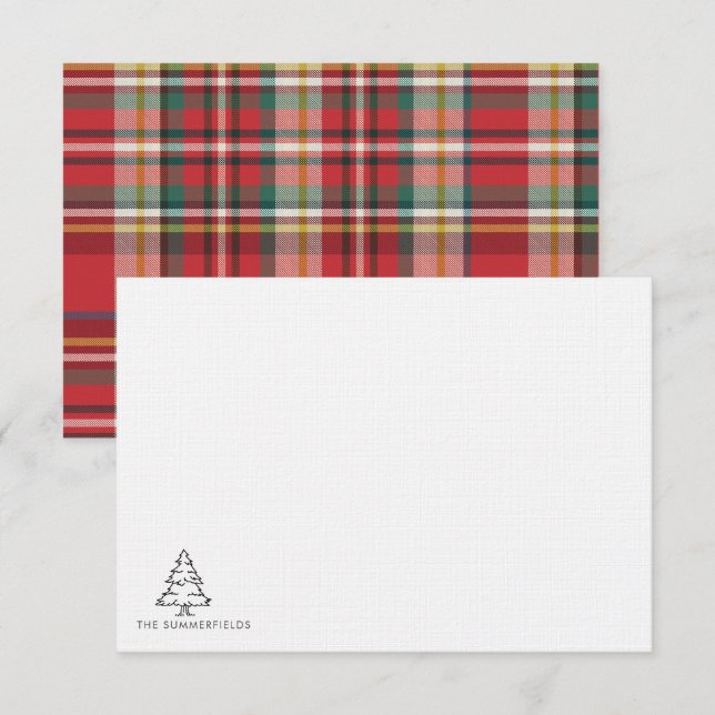 Tarjeta Pequeña Festividades de la familia Monograma de Árbol de N (Anverso / Reverso)
