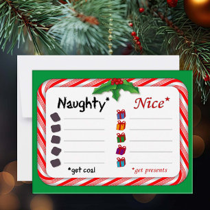 Tarjeta Pequeña Fiesta con el Naughty o Niza de 4.25" x 5.5"