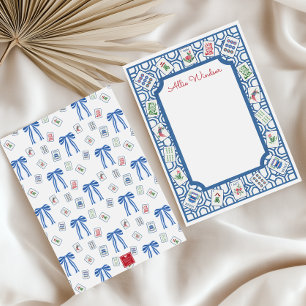 Tarjeta Pequeña Fiesta de acuarela Mahjong Tiles