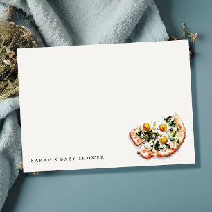 Tarjeta Pequeña Fiesta de Baby Shower de Pizza de entrega especial