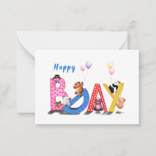 Tarjeta Pequeña Fiesta de Bears Bears Happy Birday Card