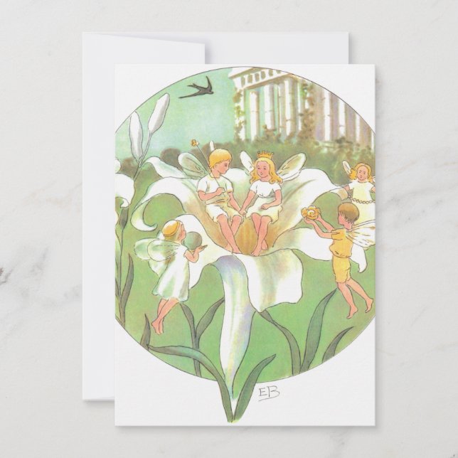 Tarjeta Pequeña Fiesta de flores de hada de primavera (Anverso)