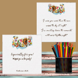 Tarjeta Pequeña Fiesta De Frutas Tropicales De Cócteles De Playa T