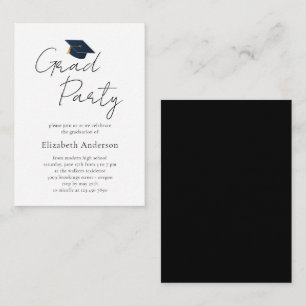 Tarjeta Pequeña Fiesta de Graduación Tipográfica Elegante