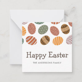 Tarjeta Pequeña Fiesta de Huevos de Pascua de Colores Modernos