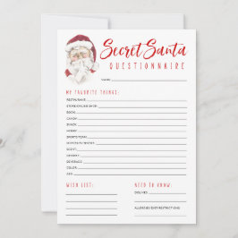 Tarjeta Pequeña Fiesta de intercambio de regalos secretos de Santa