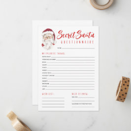 Tarjeta Pequeña Fiesta de intercambio de regalos secretos de Santa
