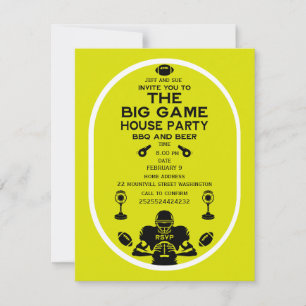 Tarjeta Pequeña Fiesta De La Cámara De Fútbol Y La BBQ