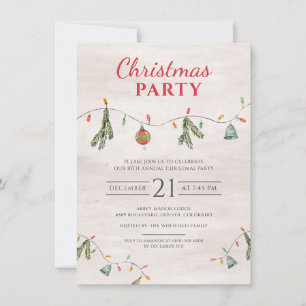 Tarjeta Pequeña Fiesta de Navidad elegante y rústica