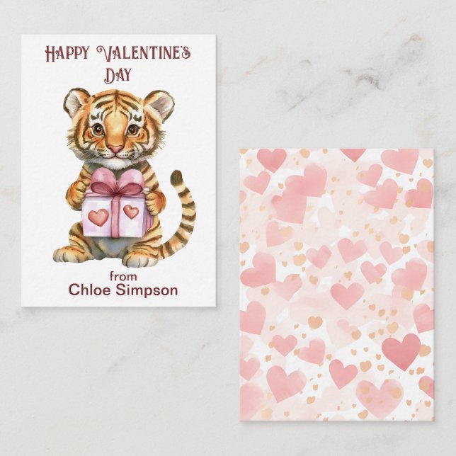 Tarjeta Pequeña Fiesta de San Valentín de Tiger Cub (Anverso / Reverso)