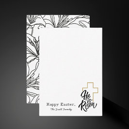 Tarjeta Pequeña Fiesta religiosa de Pascua en blanco y negro