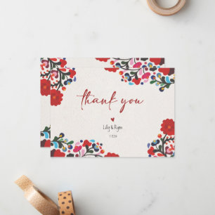 Tarjeta Pequeña Fiesta Roja Mexicana Bridal Gracias