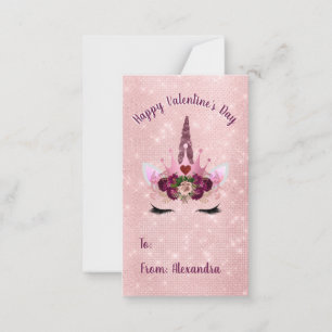 Tarjeta Pequeña Fiesta rosado lindo del el día de San Valentín del