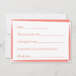 Tarjeta Pequeña Fill-In-The-Blank "Handwritten" Thank You Notes