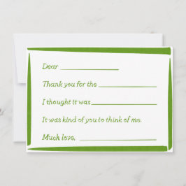 Tarjeta Pequeña Fill-In-The-Blank "Handwritten" Thank You Notes