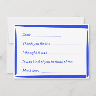Tarjeta Pequeña Fill-In-The-Blank "Handwritten" Thank You Notes