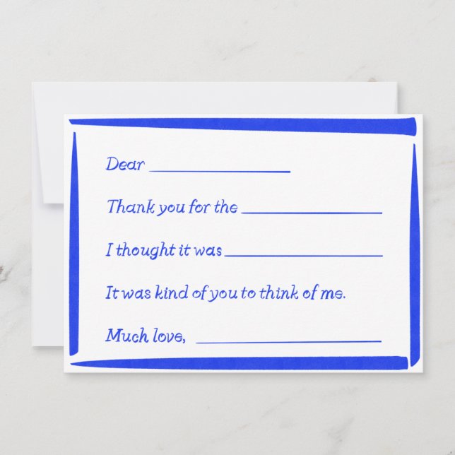 Tarjeta Pequeña Fill-In-The-Blank "Handwritten" Thank You Notes (Anverso)