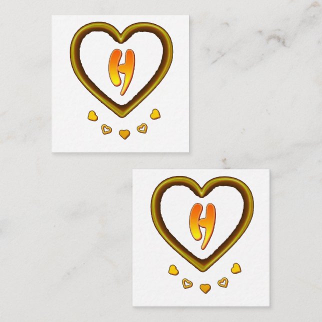 Tarjeta Pequeña firma con la letra h, (Anverso / Reverso)