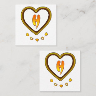 Tarjeta Pequeña firma con la letra h,