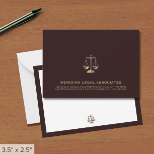 Tarjeta Pequeña Firma de abogados de oro de lujo de Borgoña