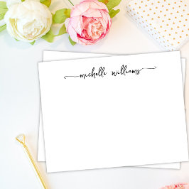 Tarjeta Pequeña Firma del guión de caligrafía de estilo Giro Negro