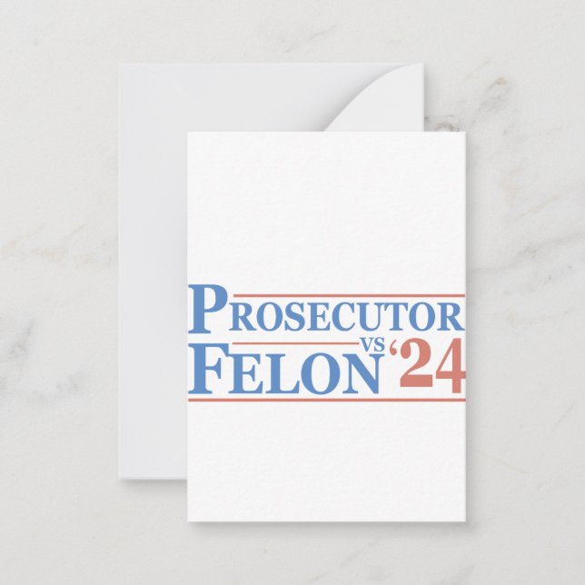 Tarjeta Pequeña Fiscal Vs Felon American Election 2024 Camiseta (Anverso)