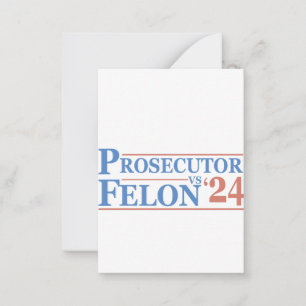 Tarjeta Pequeña Fiscal Vs Felon American Election 2024 Camiseta