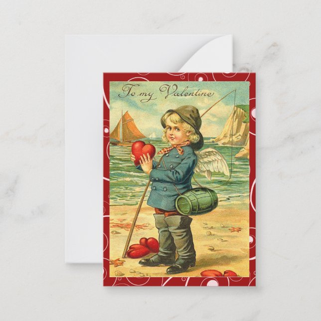 Tarjeta Pequeña Fishing for Love Valentine Love Notes (Anverso)