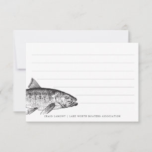 Tarjeta Pequeña Fishy Thoughts   Gracioso Estacionario Personaliza