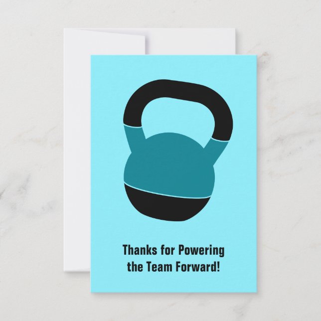 Tarjeta Pequeña Fitness Kettlebell Portrait Referral Thank You  (Anverso)
