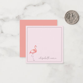 Tarjeta Pequeña Flamenco Rosa Acuarela Personalizado