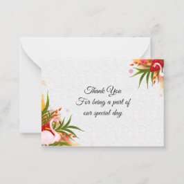 Tarjeta Pequeña Flamingo En Verano