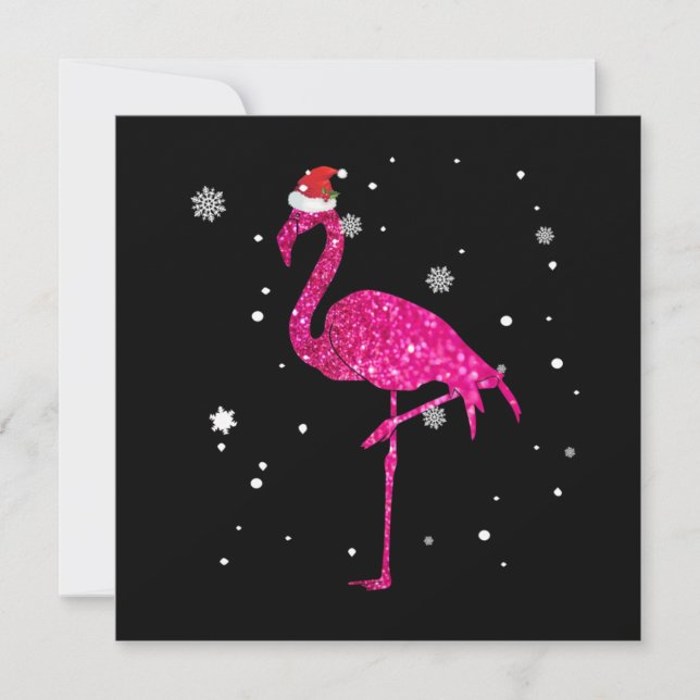 Tarjeta Pequeña Flamingo Esencial de Navidad (Anverso)