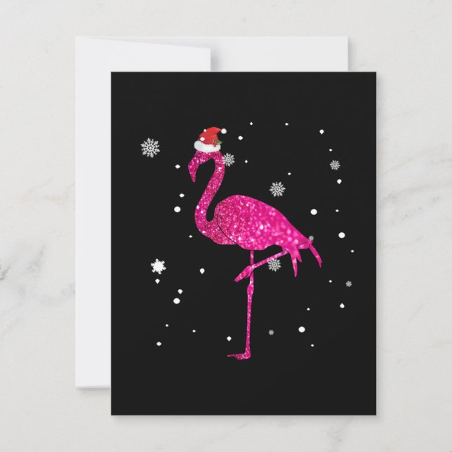 Tarjeta Pequeña Flamingo Esencial de Navidad (Anverso)