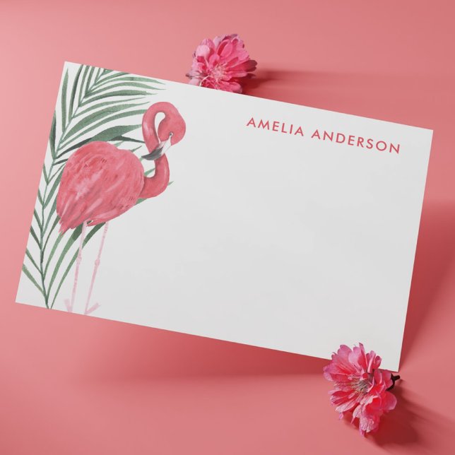 Tarjeta Pequeña Flamingo trópico de neón rosado (Subido por el creador)