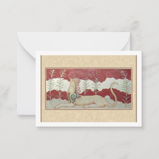 Tarjeta Pequeña Flat Note Card with Minoan Grifon (Anverso)