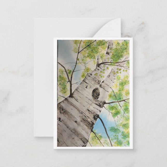 Tarjeta Pequeña Flat Note Card with Original Watercolor  (Anverso)