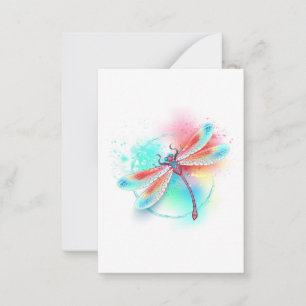 Tarjeta Pequeña Fléon roja sobre fondo acuarela