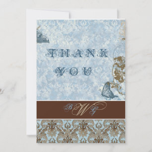 Tarjeta Pequeña Fleur di Lys Damask vs2 - Cartas de agradecimiento