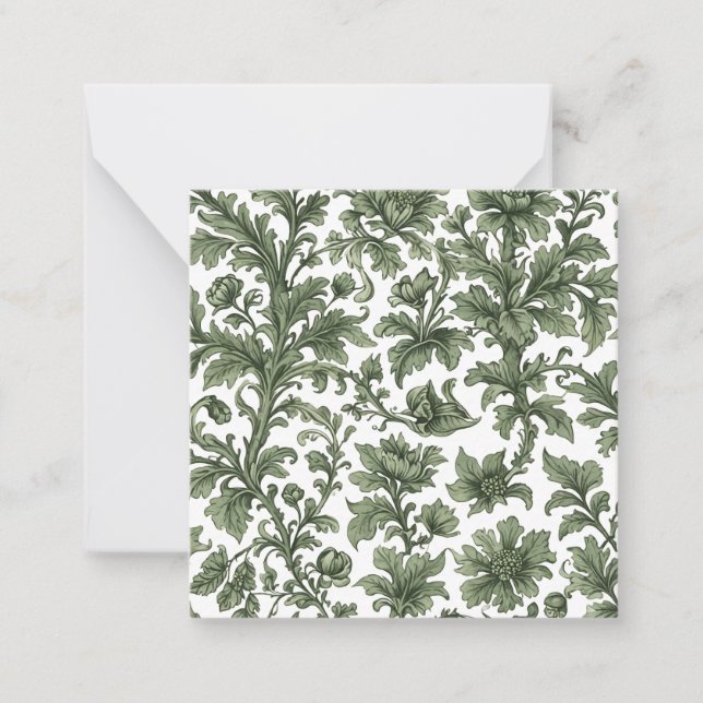 Tarjeta Pequeña fleurs et feuilles vertes (Anverso)