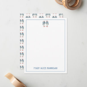 Tarjeta Pequeña Flip Flops de ancla náutica personalizado
