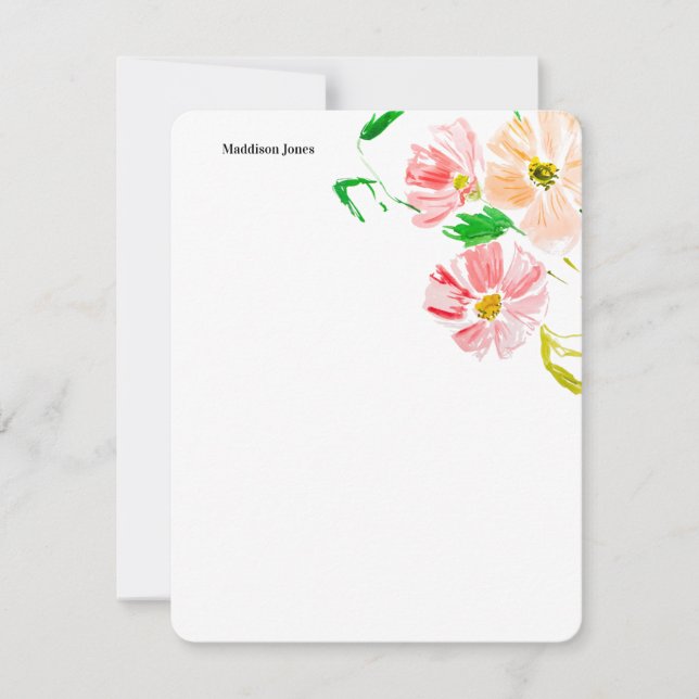 Tarjeta Pequeña Flor acuarela personalizada (Anverso)