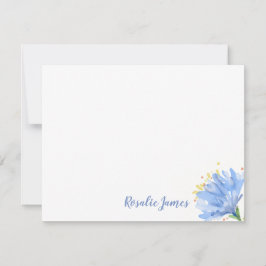 Tarjeta Pequeña Flor azul acuática moderna simple personalizada