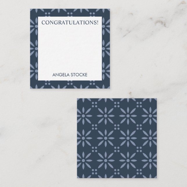 Tarjeta Pequeña Flor Azul Retro Personalizada (Anverso / Reverso)