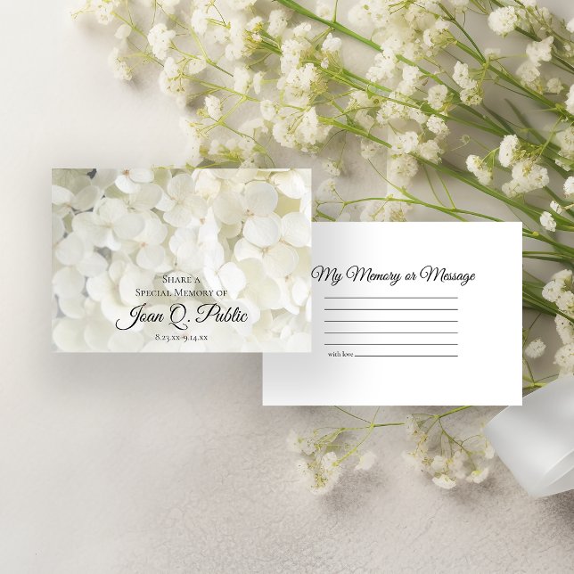 Tarjeta Pequeña Flor blanca de hidrangea comparte un funeral de me (Subido por el creador)