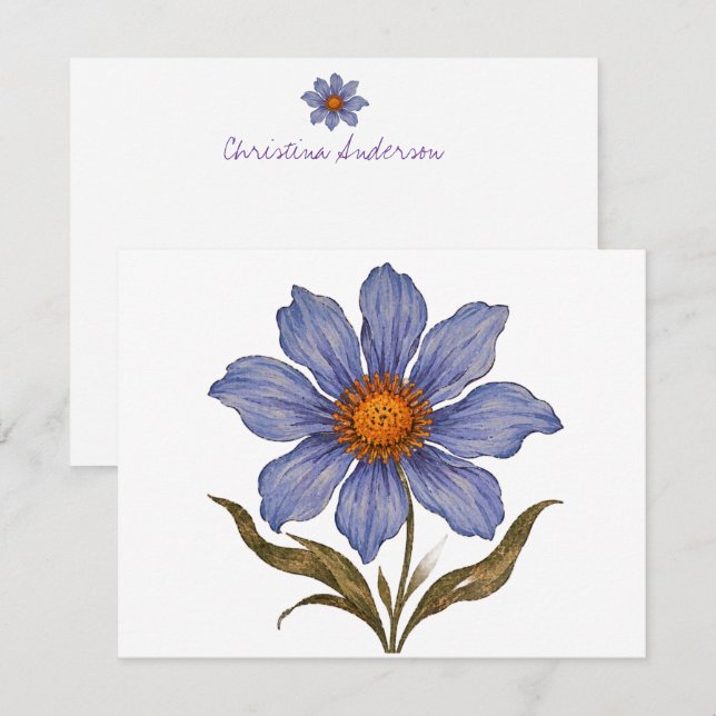 Tarjeta Pequeña Flor Boho (Anverso / Reverso)