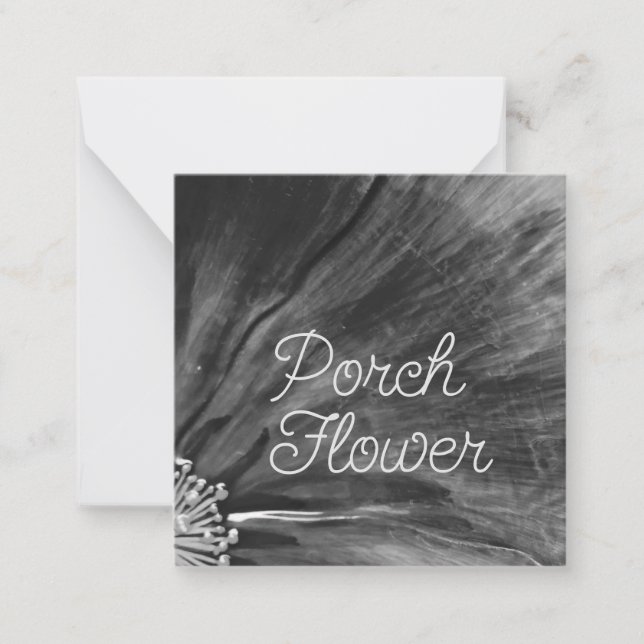 Tarjeta Pequeña Flor de cerdo / negro y blanco / plana (Anverso)