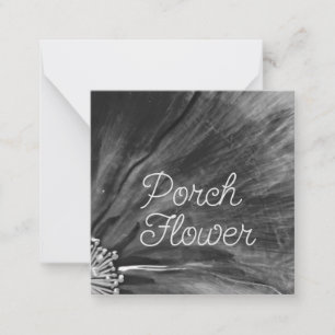 Tarjeta Pequeña Flor de cerdo / negro y blanco / plana