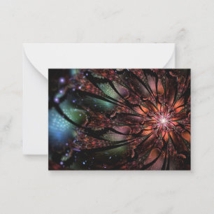 Tarjeta Pequeña Flor de fantasía fractal suave y delicada
